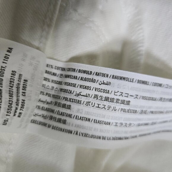 Abercrombie & Fitch Jeans Women Size 31/12 Ivory Super Skinny Low Rise Stretch - Picture 10 of 15